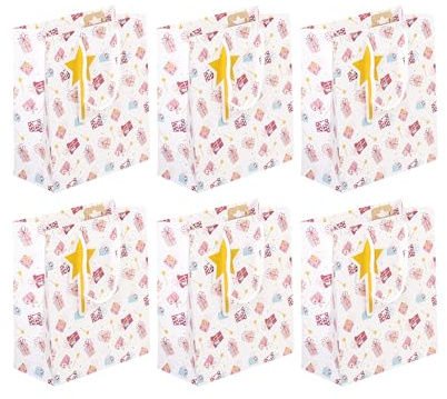 Clairefontaine 32469-3Cpack - Packung 6 Geschenktasche - Tüte Excellia, Format M (21,5x10,2x25,3 cm), 210g, geeignet für Geschenke, Magie - Rosa und Blau, 1 Pack