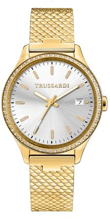 Trussardi Orologio Donna, Tempo, Data, Analogico, Cinturino in Acciaio, Collezione City Life - R2453170504