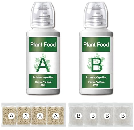 ALIINKD Hydroponics Nutrients (1000ml in Total), A&B Plant Food for Hydroponics Growing System and Potted Houseplants, Plant Fertilizer Supplies