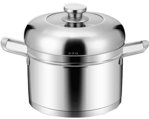 ZQNDFAC Cuit Vapeur Marmite à Vapeur en Acier Inoxydable, ustensiles de Cuisine sûrs et durables avec Insert de Cuisson à Vapeur et Couvercle ventilé en Verre Couscoussier
