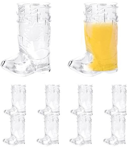 lyanny 10 Stück -Cowboy-Stiefel-Schnapsgläser, Transparente 1-Unzen-Bierstiefelbecher, Wiederverwendbare Cowboy-Stiefelbecher, Western-Kunststoff-Bierbecher für