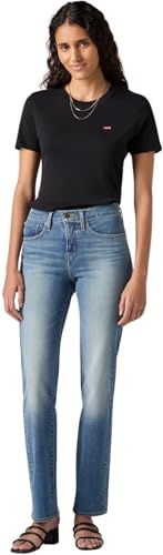 Levi's Damen Jeanshose 314 Shaping mit Stretch-Anteil, Straight Fit, Blau (Smudged Line), W28/L32