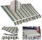 Einziehbar Markise Wasserfest Stoff Ersatz 280g/m² Polyester Schattenabdeckung mit Uv-Schutz Draussen Tür Fenster Markisenabdeckung für Deck, Heim