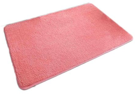 JUSHZ Badezimmerteppich Badematte rutschfest Waschbar Badvorleger Badteppich Badematten Badteppiche Bath Mat Badezimmermatte Grau Weiche Fußpolster Absorbieren Wasser rutschfest (40x60cm,Pink)