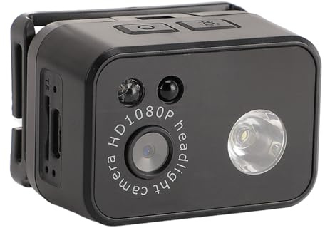 Zunate Headlamp Wearable Camera, 1080P Head Mounted Video Camera Recorder Night Light Handsfree POV Wearable Body Camera Flashlight for Camping, Running, Climbing, Hiking
