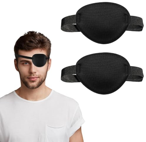 QEQSHQO 2 pièces cache-œil médical réglable, pour adultes et enfants, cache-œil de pirate, ortopad, eye patch (réglable)