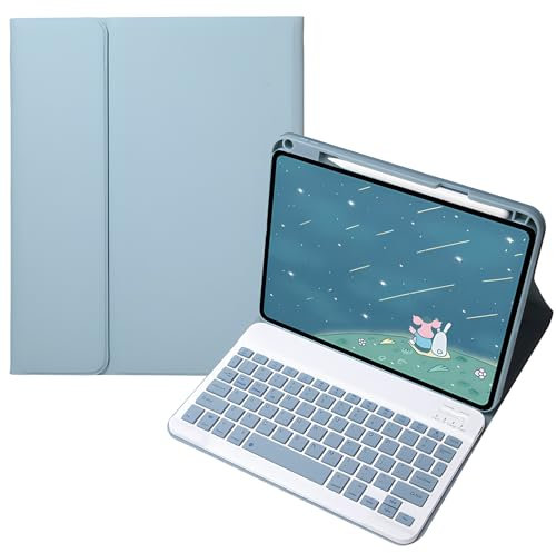 Funda con Teclado para Huawei Matepad 11.5/Air 11.5, Español ñ, Teclado Bluetooth inalámbrico Desmontable y portalápices,Azul