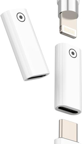 Adaptateur Lightning vers USB C Femelle (2 Pack) pour Apple Pencil 1st Génération pour iPad Crayon Chargeur Connecteur Stylo Charge USB-C Remplacement Type C Adaptateur