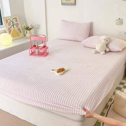 JIANINGHOME Winter Thermo Fleece Spannbettlaken 120x200,Spannbettlaken Coral Fleece Spannbetttuch Mikrofaser Laken, Bettlaken aus Baumwollsamt mit Kristallsamt