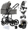 Doraystar Kinderwagen 3 in 1, Kombikinderwagen 3 in 1 mit Zwei Umkehrbaren Schiebemodi, Kinderwagen Set mit Ein-Klick-Faltdesign, Kinderwagen Komplettset Rahmen Aluminiumlegierung (588 Grey)