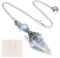 HENGBIRD Pendel Esoterik Geschenke, Harz Pendulum, Edelstein Kristalle Heilsteine Anhänger mit Kette für Hexerei Zeremonie, Wahrsagen, Reiki Heilung Dowsing Scrying Balance Armband (Aquamarin)