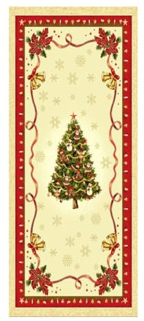 IL MAGGIOLINO | Dekorativer Weihnachten Tischläufer 100x40 cm, Navidad Lurex Stoff Gobelin Fantasy, Made in Italy