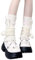 Beauace Leg Warmers for Teen Girls Bow Tie Goth Grunge Knitted Boot Stockings Leg Warmer Cute Socks Y2k 80s long Boot Socks (White, One Size)