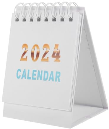 DIYEAH 1 Tischkalender 2024 Magnetischer Kühlschrankkalender, französisch Daumenkino tischkalender basteln schreibtischkalender staffelei deko kreativer Kalender zarter Kalender 2024 Weiß