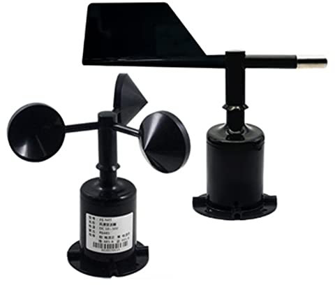Qusedwey 30M/S Black Wind Speed Direction Sensor Weather Station Outdoor 3 Cup Anemometers Sensor Output 0-5V