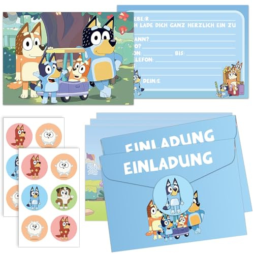 12x Einladungskarten Kindergeburtstag,Thematische Party Einladungskarten | 12 Deutsche Einladungskarten + Umschläge + Tattoo Aufkleber,Einladungen für Feierlichkeiten Geburtstagsfeiern