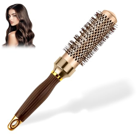 Rund Haar Bürste, Keramikbürste, Rundbürste Profi zum Stylen, Rundbürste zum Föhnen Langes Haar, Für glänzende und frizzfreie, Verbesserung der Haartextur, Locken und Glätten