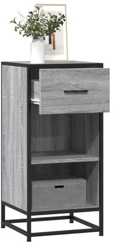 puraday Sideboard Beistellschrank für Wohnzimmer Schlafzimmer Büro oder Flur Aufbewahrungsmöbel Klassisches Design Grau Sonoma 35,5x35x76 cm