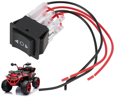 Momentaner Wippschalter Latching Control Kippschalter Polarität Umkehrboot Wippschalter Automatikschalter Gleichstrommotor 6 Pin 3 Position 16A 250V 20A 125V LED12V EIN-AUS-EIN mit Kabel KCD4
