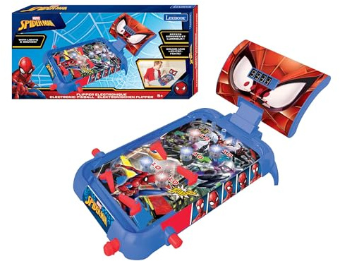 Lexibook, Spider-Man Flipper Électronique, JG610SPLXB | Écran LCD, Sons et effets lumineux, Jeu d'action et de réflexes, Bleu/Rouge