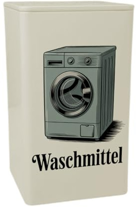 speecheese Dose 900ml Vintage Waschmittel mit Waschmaschine Retro Metall | lustigem Design
