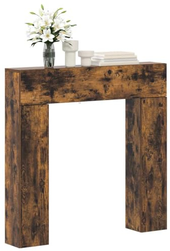 vidaXL Kaminumrandung Räuchereiche 102 x 18 x 100,5 cm Holzwerkstoff