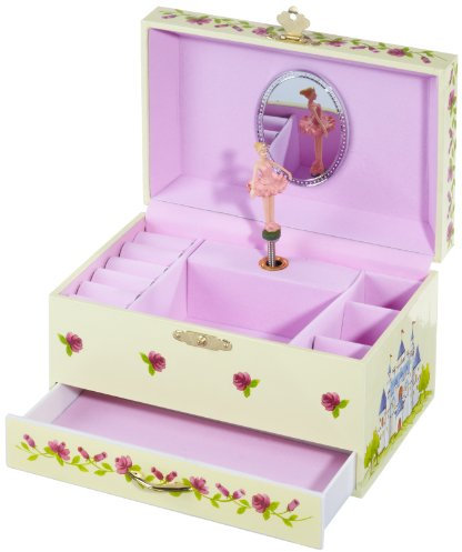 Musicbox Kingdom Kinder-Schmuckdose Ballerina Spielt die Melodie Schwansee 22047 - Weiß