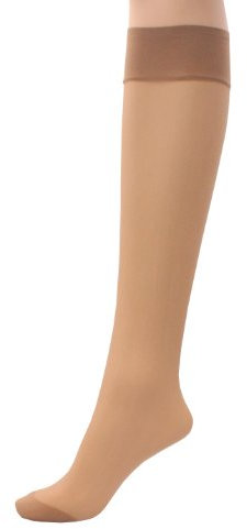 Britwear 6 x Ladies/Women 100% Nylon Knee High Pop Socks with Comfort TopHosiery Size:One Size: Regular Exact Colour:Natural Appearance:15 Denier Appearance