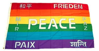 Flagge Fahne Regenbogen Peace Frieden 60 x 90 cm FLAGGENMAE®