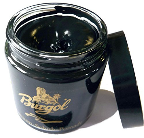 Burgol Schuhpflegeset Schuhpomade SCHWARZ und Tiegelbürste