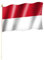 Stockflagge/Stockfahne INDONESIEN Flagge/Fahne ca. 30 x 45 cm mit ca. 60cm Stab/Stock