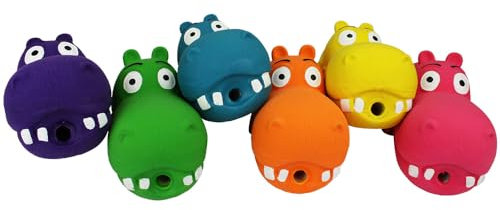 MULTIPET Hippopotamus Hundespielzeug, Latex, Nilpferd, das Grunts, 20,3 cm, 1 Packung