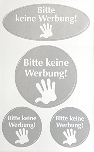 AVERY Zweckform 59122 Keine Werbung Etiketten runde Schilder silber (wetterfeste Folie) 4 Aufkleber