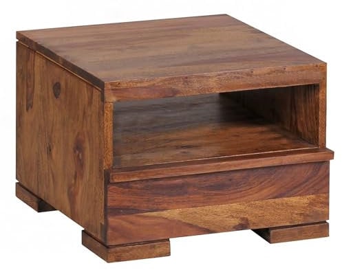 FineBuy Nachttisch Massivholz Nachtkommode 30 cm 1 Schublade Ablage Nachtschrank Landhausstil Echtholz Farbe wählbar