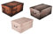 Kreher 3 Stück XL 45 Liter Deko-Kartons, Ordnungsboxen, Stapelboxen mit Deckel und Griffe, 51 x 37 x 24 cm (Holz Weiß, Grau, Dunkelbraun)