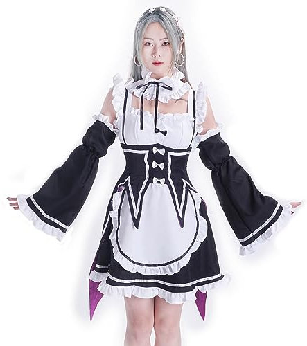 CoolChange Maid Uniform von Ram & Rem | Dienstmädchen Cosplay Kostüm für Re: Zero Fans | Größe: M