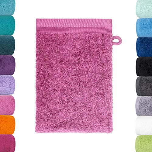Lavea Waschlappen Set - 6X Waschhandschuh 16x22 cm - Koralle - weiche Duschlappen für Gesicht & Körper von Baby, Kinder & Erwachsene - 100% GOTS zertifizierte Bio-Baumwolle - Premium Serie Bali