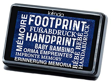Baby Fußabdruck Handabdruck Set, wiederverwendbares Stempelkissen, leicht abwaschbar, für Papier Handwerk Stoff Scrapbook Geburtstag (blau)