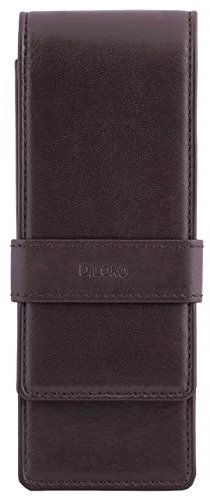 DiLoro Federmäppchen für drei Füllfederhalter, Leder, 3 Stifte, Braun