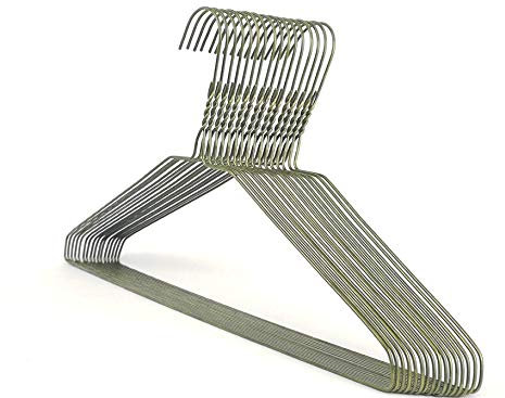 DODIN HOME 50 bronzefarbene Drahtbügel, platzsparende Metall-Kleiderbügel, Anzugbügel mit Hosensteg, Kleidung, T-Shirt-Kleid (Bronze, 50)