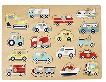 Vertbaudet Baby Auto-Steckpuzzle, Holz FSC Mehrfarbig ONE Size