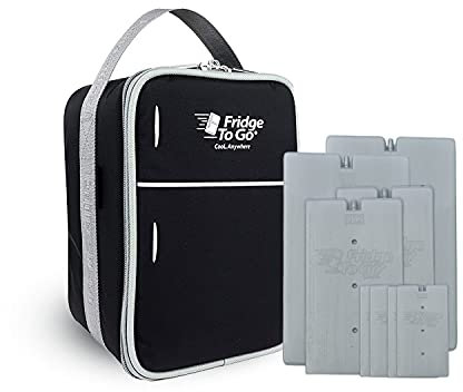 Fridge-To-Go Cool Lunch Bag with 16hrs Cooling Time (6 Cans/4L) — Portable Cooler Bag with Ice Packs (8) — 420D Oxford Nylon Small Cool Bag for School, Office, and Transportation of Medicine