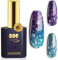 YTD Likomey Color Changing Gel Polish,15ml Turquoise To Deep Blue Chunky Glitter Mood Temperature Change Colors Thermal Ombre Salon Home Nail Art Manicure UV Nails Gel Varnish,WB03