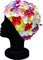 Blue Reef Leo Floral Bonnet de bain classique rétro 3D pour femme Multicolore Jaune Rose Violet Bleu Blanc Rouge Taille unique