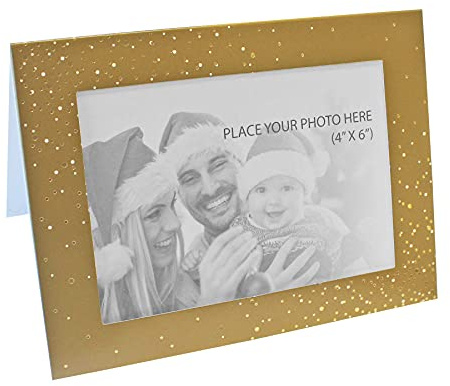 Tallon International Weihnachtskarten, 6 Stück, personalisierbar, goldfarben