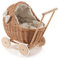 e-wicker24 Alles aus Weide DESAYER PUPPENWAGEN AUS WEIDE MIT LEINEN BETTWÄSCHE, Spielzeug WEIDEN, NATÜRLICHE KINDERSPIELZEUG, EIN KINDERGESCHENK (Natur), 48x28 H47