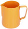 Edelstahl Milchkrug, 600 ml Handheld Kaffeeweißer Milchaufschäumer Krug Krug Tasse, Milchkrug Perfekt für die Barista Cappuccino Espressozubereitung((Orange))