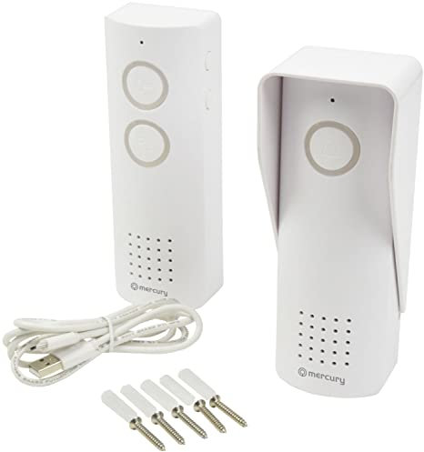 Mercury Wireless Digital Intercom/Doorbell | 2.4Ghz, White