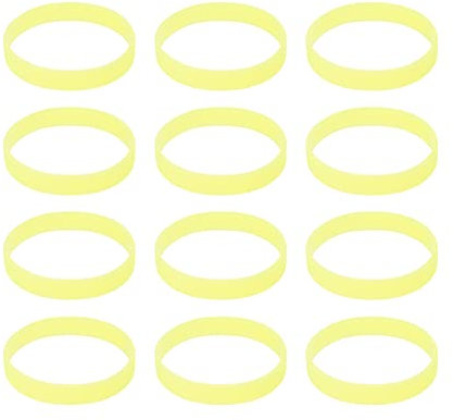 sourcing map Lot de 12 bracelets lumineux en silicone de 20,3 cm de circonférence et 1,2 cm de largeur, jaune