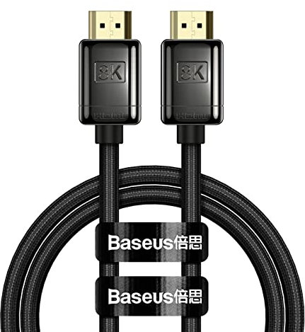 Baseus Cable HDMI 2.1 de la serie de alta definición, 8K 60Hz, 3D, HDR, 48Gbps, 1m (negro)